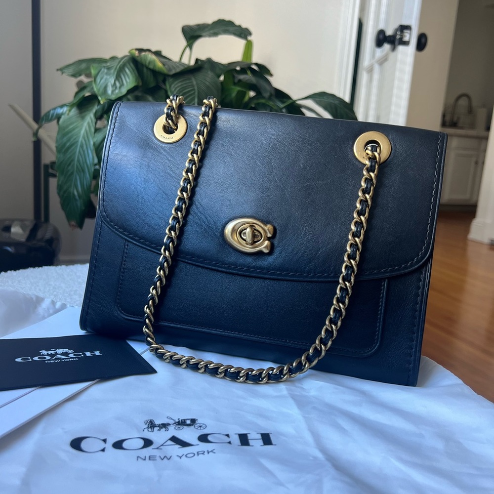 Coach Parker bag black calf leather